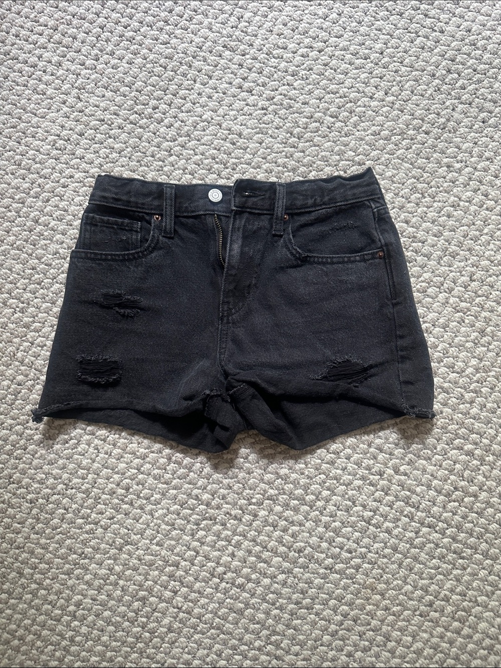 Old Navy Black Distressed Denim Cutoff Shorts